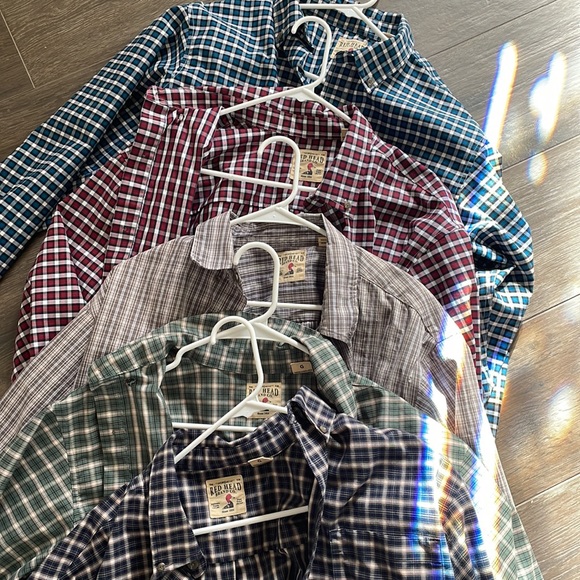 EUC Bundle of 5 RedHead long sleeve button down shirts excellent used condition - Picture 5 of 13
